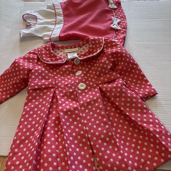 Bonnie Baby Pink White Polka Dot Dress Jacket Outfit Easter/special Occasion 12M - Picture 10 of 10